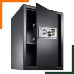 Coffre-fort pour pistolet avec &eacute;clairage LED et s&eacute;curit&eacute; renforc&eacute;e - Noir -  Livraison rapide