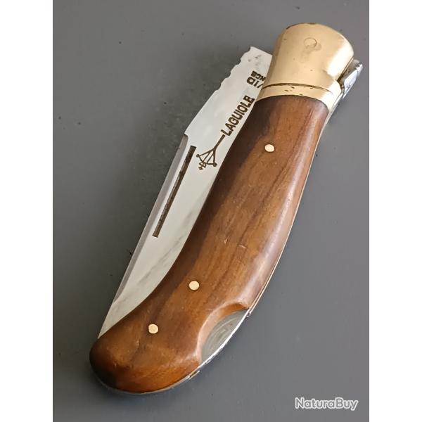 ANCIEN COUTEAU � POMPE, ARBAL�TE DAVID, THIERS, manche BOIS, guilloch�.