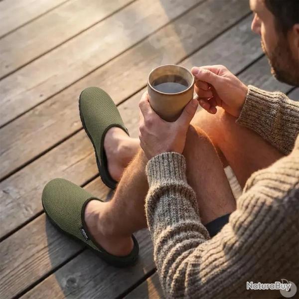 Chaussons mules r�sille Data pour homme - Kaki 45