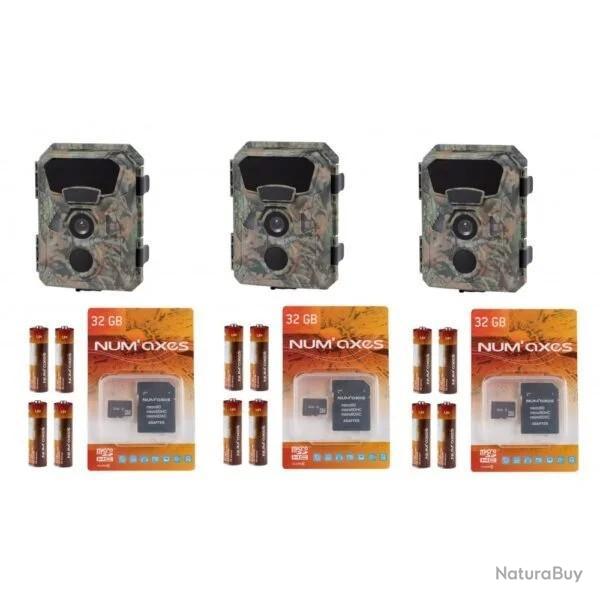 PACK TOUT INCLUS 3 x pi�ge photographique - cam�ra de chasse PIE1066