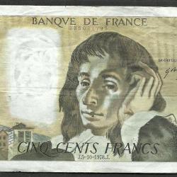 FRANCE = UN BILLET DE 500 FRANCS DE 1978