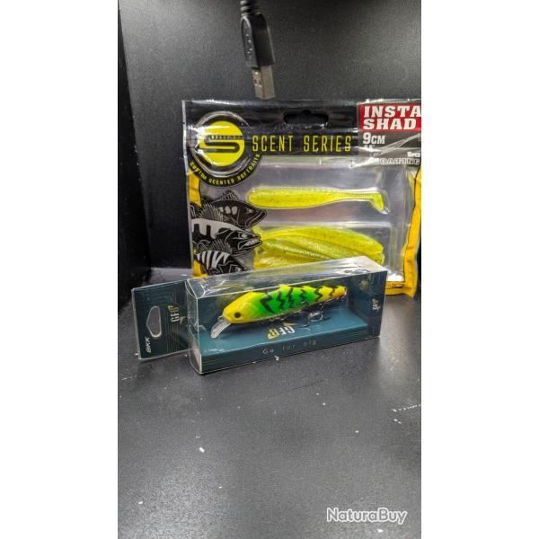 Lot 509 / leurres SPRO INSTA SHAD (UV)+ 1 LEURRE GFB (BBK) ... ...