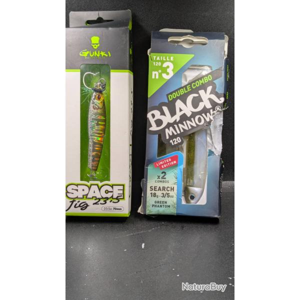 Lot 513 / leurres GUNKY+ BLACK MINNOW....