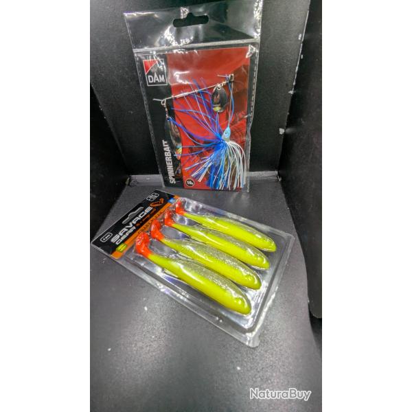 Lot 516 /SPINNER DAM + LEURRES SAVAGE GEAR......