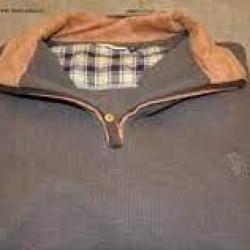 DESTOCKAGE - Pull Lovergreen col zipp&eacute; couleur taupe avec coudes