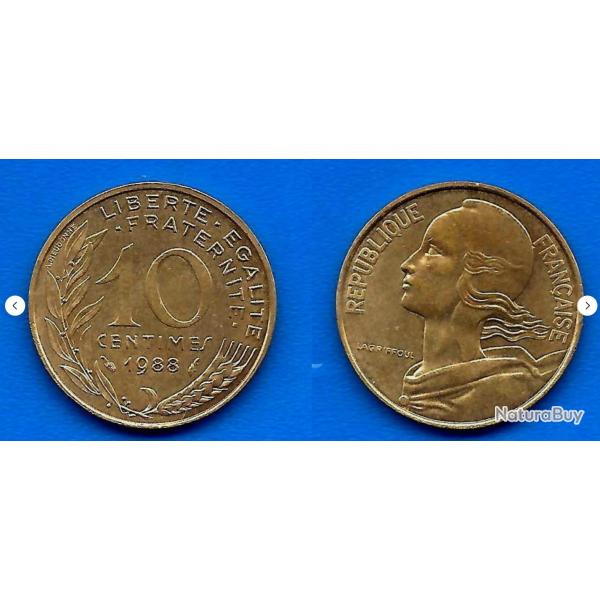 France 10 Centimes 1988 Lagriffoul Piece Franc Centime Francs