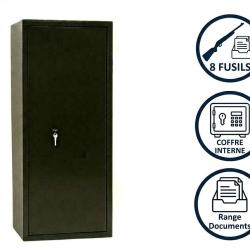 Vente flash - Armoire &agrave; fusils 8 armes + coffre interne - Tresor Safe