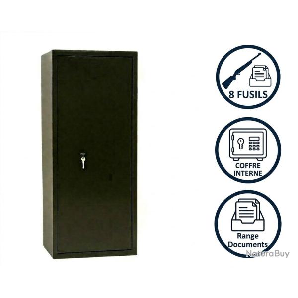 Vente flash - Armoire � fusils 8 armes + coffre interne - Tresor Safe
