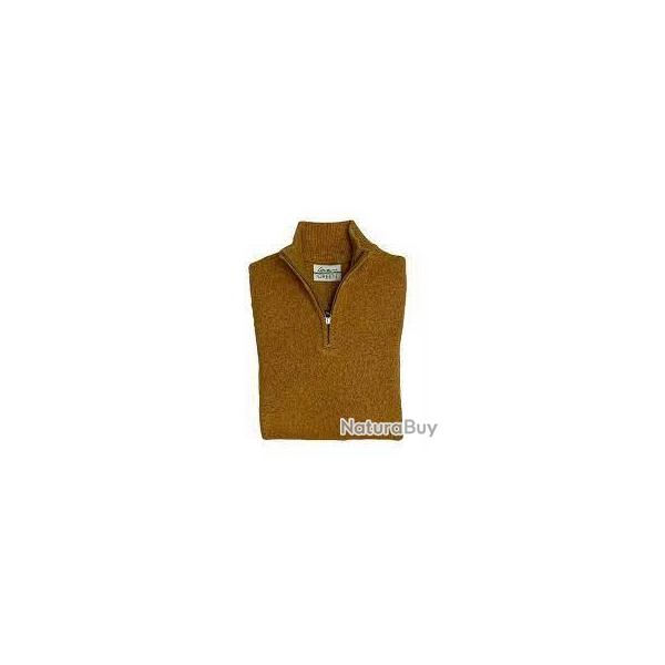 DESTOCKAGE - Pull laine col zippe Lovergreen couleur jaune