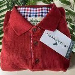 DESTOCKAGE - Sweat col Boutonn&eacute; lovergreen couleur cerise