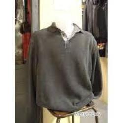 DESTOCKAGE - Sweat col Boutonn&eacute; lovergreen couleur Gris