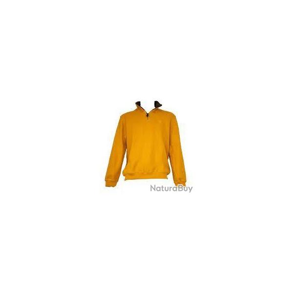 DESTOCKAGE - Sweat col zippe lovergreen couleur Moutarde