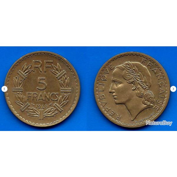 France 5 Francs 1946 Piece Franc Lavrillier