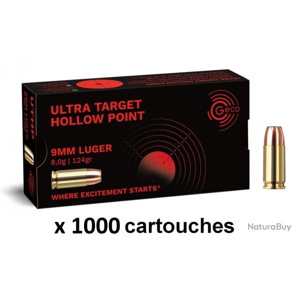 Munitions GECO cal.9mm PARA JHP Ultra Target Hollow Point 124 Gr x 1000