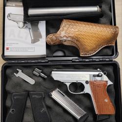 Pistolet WALTHER mod&egrave;le PPK/S Nickel - Cal .22 LR + Accessoires (Occasion)