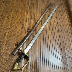 SABRE DE CAVALERIE FRANCE XlX &eacute;me au model 1845-55 AVEC SON FOURREAU