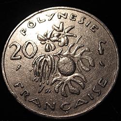 polynesie fran&ccedil;aise , piece de 20 francs de 1970 ttb