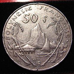 polynesie fran&ccedil;aise , piece de 50 francs de 1982 tb+