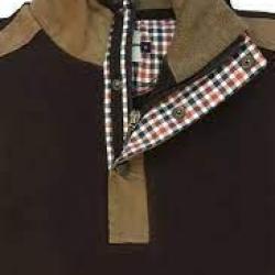 DESTOCKAGE - Sweat col camionneur Lovergreen couleur chocolat