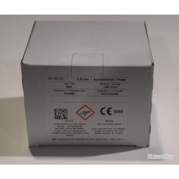 boite de 1000 amorces Large Rifle de marque RWS 5341