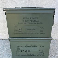 Lot de deux caisses &agrave; munitions vides
