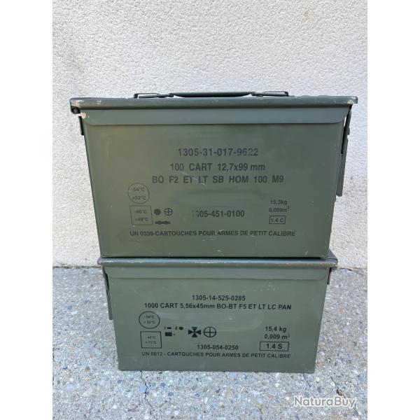 Lot de deux caisses � munitions vides