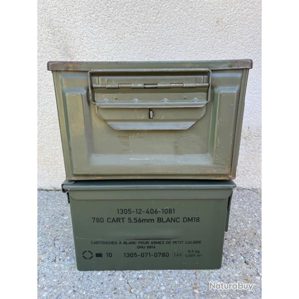 Lot de deux caisses � munitions vides vertes