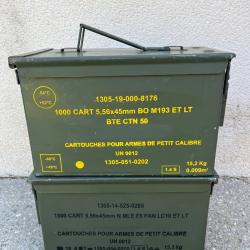 Lot de deux caisses &agrave; munitions vides green