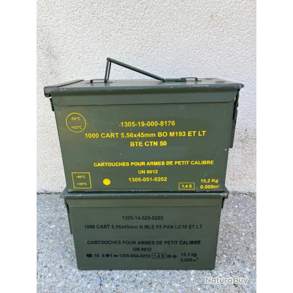Lot de deux caisses � munitions vides green
