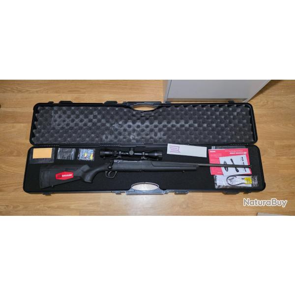 SAVAGE AXIS XP combo "Pack lunette 3-9x40" cal.308 Win avec valise de transport. NEUF
