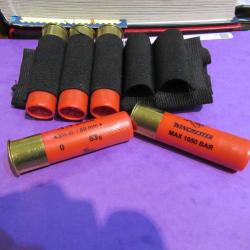 5 cartouches en 12/89 SUPER MAGNUM avec porte cartouches de crosse