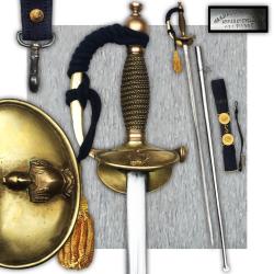 SUPERBE & TRES RARE &Eacute;P&Eacute;E FRANCAISE POLYTECHNIQUE : &Eacute;P&Eacute;E + BAUDRIER + DRAGONNE XIX ORIGINAL