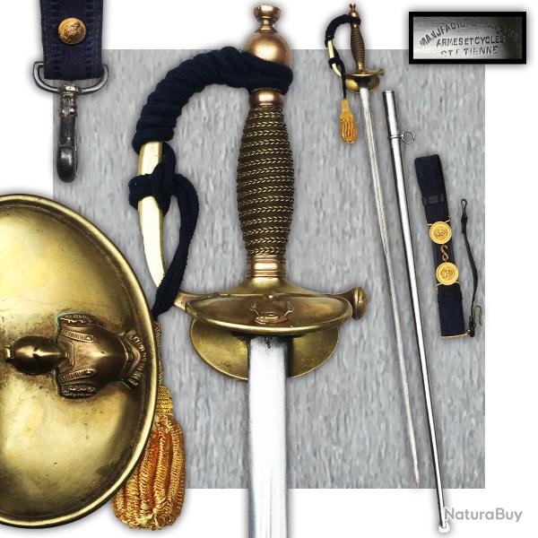 SUPERBE & TRES RARE �P�E FRANCAISE POLYTECHNIQUE : �P�E + BAUDRIER + DRAGONNE XIX ORIGINAL