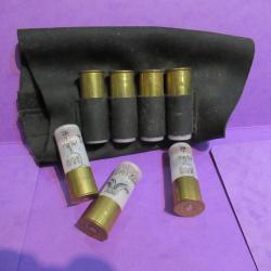 7 cartouches trio becasse cal 12/70 en 36 grs et porte cartouches