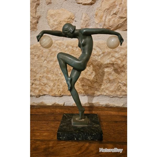 Superbe danseuse Art D�co sign�e DENIS - marbre, onyx - ann�es 1930