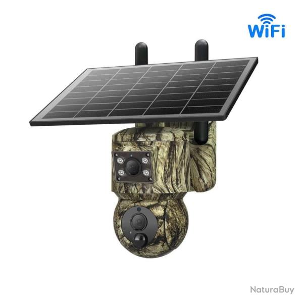 Camera Surveillance 4G PTZ Double Objectif Vision Nocturne Couleurs 2K Solaire IP66