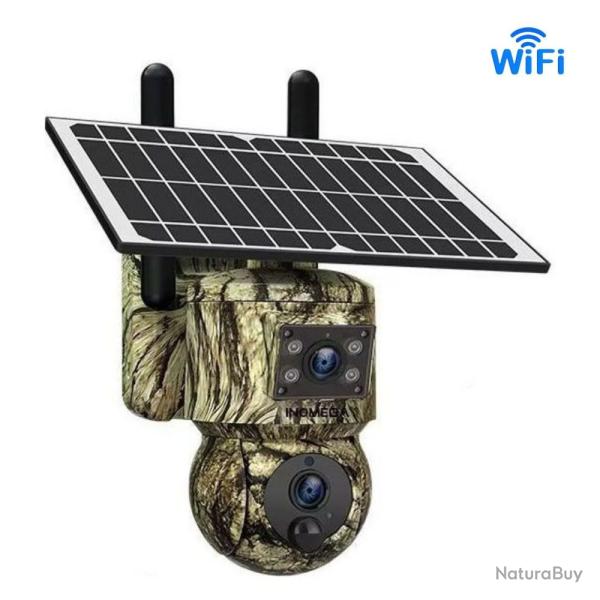 Camera PTZ 4G Solaire Double Objectif 360 Degres Detection AI Vision Nocturne 2K