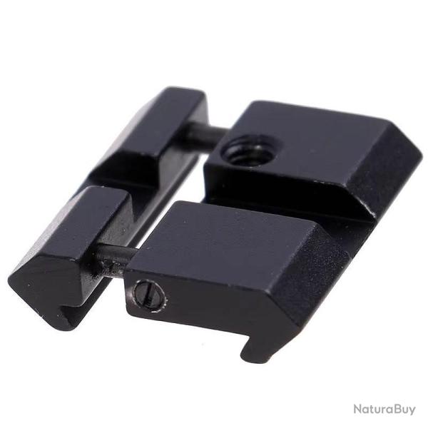 Adaptateur Rail 11mm 20mm Picatinny Weaver Aluminium Profil Bas 25x24x7mm