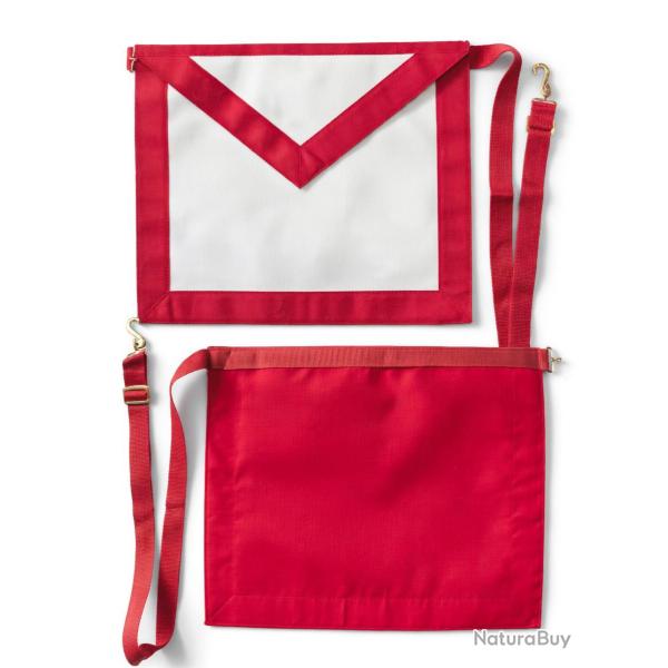 Tablier Compagnon REAA avec Dos rouge