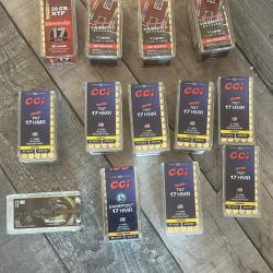 Lot de 13 boites de cartouche 17 HMR CCI / HORNADY / FEDERAL