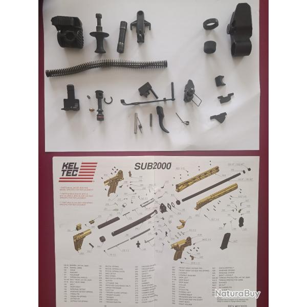 LOTS DE PIECES INTERNES KEL-TEC SUB 2000 GEN2