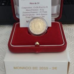 PIECE DE 2 � DE MONACO , ANNEE 2010, QUALITE BE.