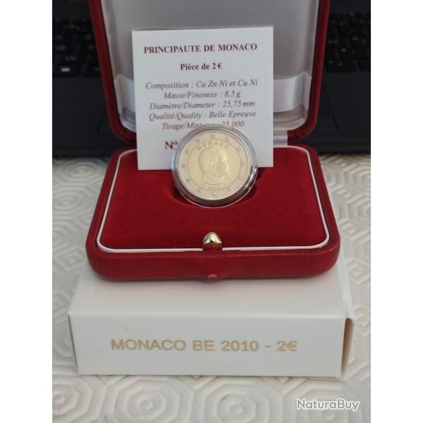 PIECE DE 2 � DE MONACO , ANNEE 2010, QUALITE BE.