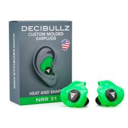 Bouchons d'oreilles moulables Decibullz 31 dB - vert