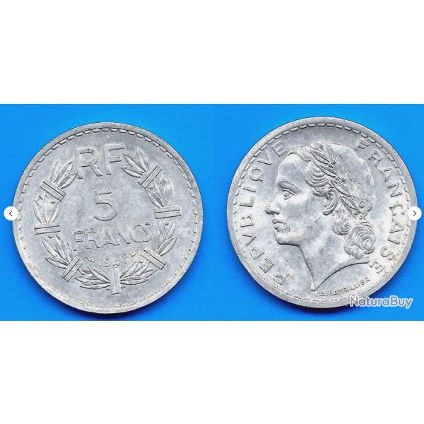 France 5 Francs 1946 Piece Lavriller Franc