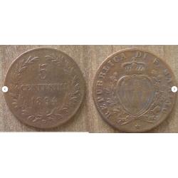 San Marin 5 Centimi 1894 Atelier R Piece Centimes De Lire San Marino