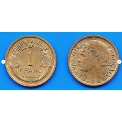 France 1 Franc 1938 Tete de Laurier Morlon Francs Frc Frcs