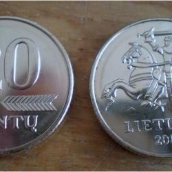 Lituanie 20 Centu 2008 Neuve Europe Centrale cavalier Cheval Animal Piece