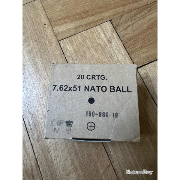 Boites munitions 7,62x51 / 308 Winchester NATO BALL (CIP)