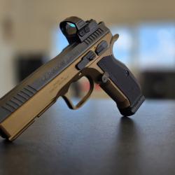 Cz shadow 2 bronze 9x19 point rouge, plaquettes armanov